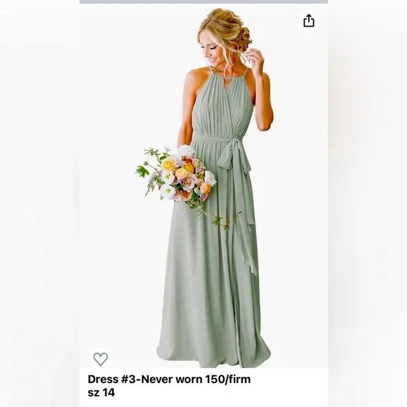 sage green chiffon dress Sage Green Chiffon Bridesmaid Dress A-Line Floor-Length main image 1